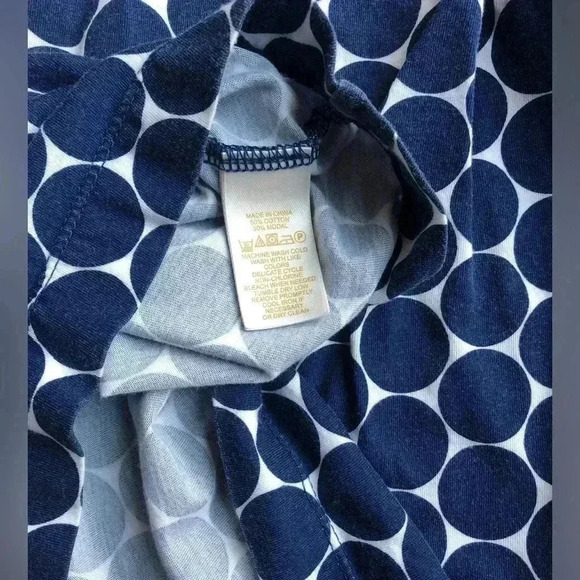 Kate Spade Women’s XS/S Cotton-Blend Navy Blue Polka Dot Robe - Picture 9 of 10